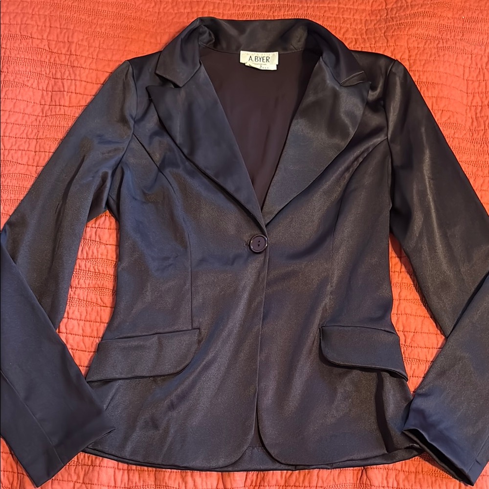 A. Byer Fitted Purple Blazer and Skirt  Tailored Professional